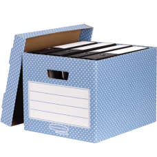 Fellowes STYLE HOME STORAGE BOX - BLUE WHITE 4PK (FSC)