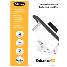 Fellowes LAMINATING POUCH 80MIC A4 SIZE 250PK