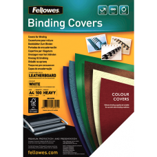 Fellowes A4 LEATHERBOARD COVERS WHITE 100PK (FSC)