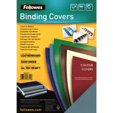 Fellowes A4 LEATHERBOARD COVERS GREEN 100PK (FSC)