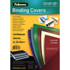 Fellowes A4 LEATHERBOARD COVERS DARK RED 100PK (FSC)