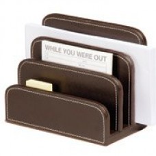 LETTER HOLDER FAUX LEATHER BROWN OSCO