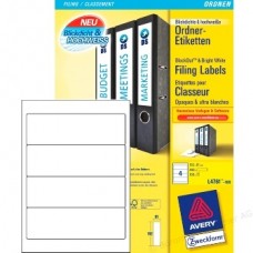LEVER ARCH FILE LABELS 192x61mm x100 4761 AVERY-ZWECKFORM