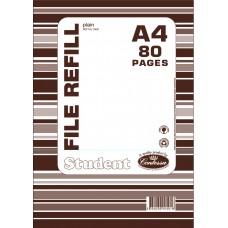 FILE REFILL A4 4 HOLE 80 PAGES PLAIN CONTESSA STUDENT