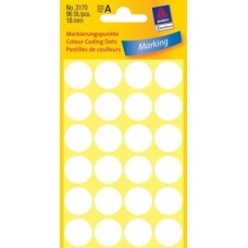 LABELS MULTI-PURPOSE 18mm DIAMETER WHITE AVERY-ZWECKFORM