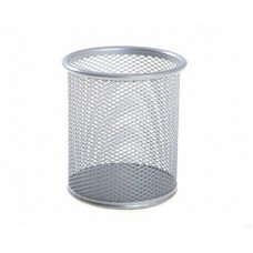 PEN HOLDER ROUND WIREMESH SILVER OSCO