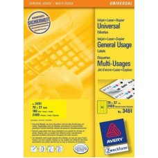 COMPUTER LABELS YELLOW 70x37 x2400 AVERY-ZWECKFORM