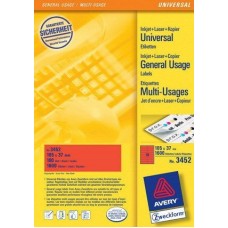 COMPUTER LABELS RED 105x37 x1600 AVERY-ZWECKFORM
