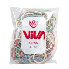 RUBBER BANDS COLOURED ASSORTED x50g VIVA