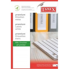 LABELS TRANSPARENT 70x37.5mm A4 x100 SHEETS TANEX