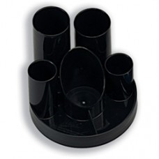 DESK ORGANISER BLACK CYLINDRICAL DEFLECTO