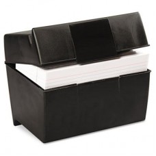 INDEX CARD BOX (PPL) 3x5in/9x13cm BLACK 3434 METRO