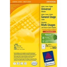 COMPUTER LABELS 70x42.3mm x2100 3652 AVERY-ZWECKFORM