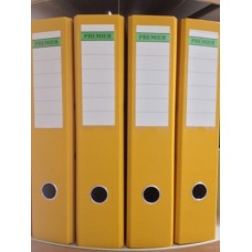 LEVER ARCH FILE A4 75mm YELLOW PREMIER