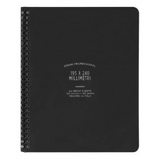 NOTEBOOK SPIRAL BLACK 195x240mm 64PGS OGAMI