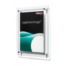 SIGN HOLDER 22x28cm BEVELLED EDGE WALL-HUNG DEFLECTO