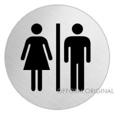 SIGN STEELOX 7.5cm ROUND WC UNISEX