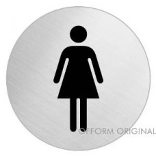 SIGN STEELOX 7.5cm ROUND WC LADIES