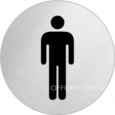 SIGN STEELOX 7.5cm ROUND WC MENS