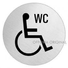 SIGN STEELOX 7.5cm ROUND WC DISABLED