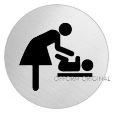 SIGN STEELOX 7.5cm ROUND BABY CHANGE