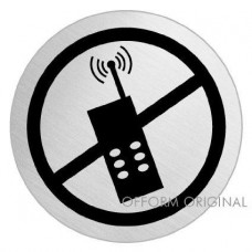 SIGN STEELOX 7.5cm ROUND NO MOBILE