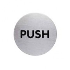 SIGN STEELOX 7.5cm ROUND PUSH