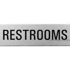 SIGN STEELOX 8x24cm RESTROOMS