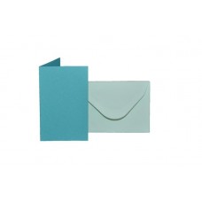 CARDS & ENVELOPES SET 60x90mm TURQUOISE/SEA GREEN PAPICOLOR