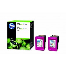 HP Original 2 Pack of Colour 300XL Ink Cartridges (CC644EE)